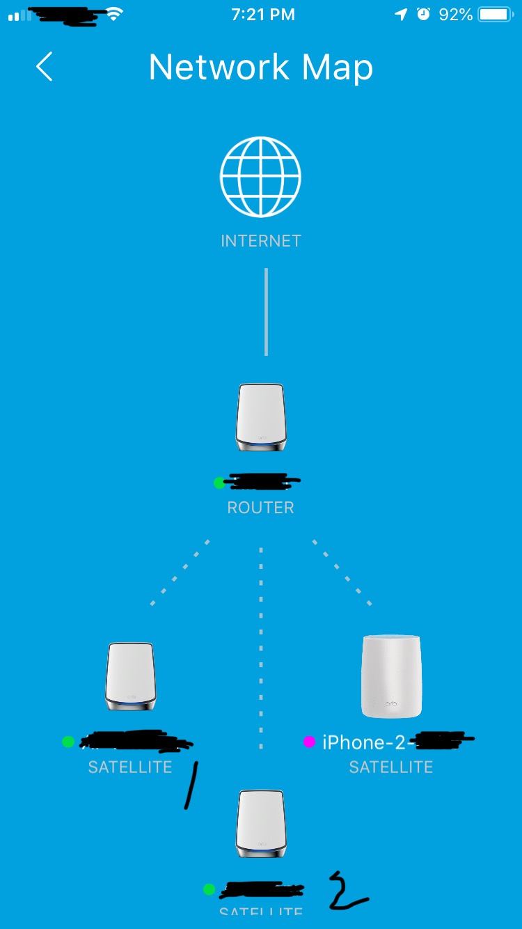  Orbi satellite to the router and adjust the settings.