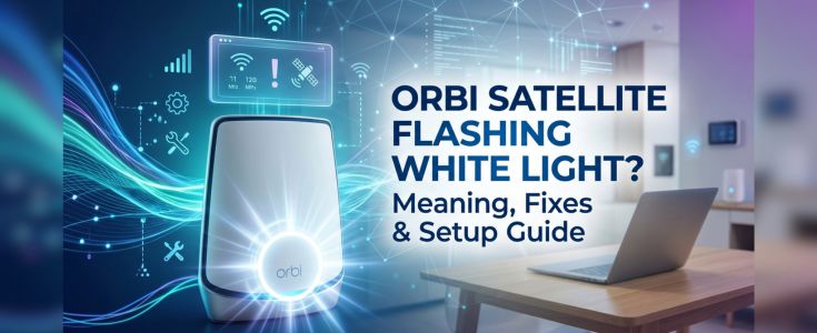 Orbi Satellite Flashing White Light